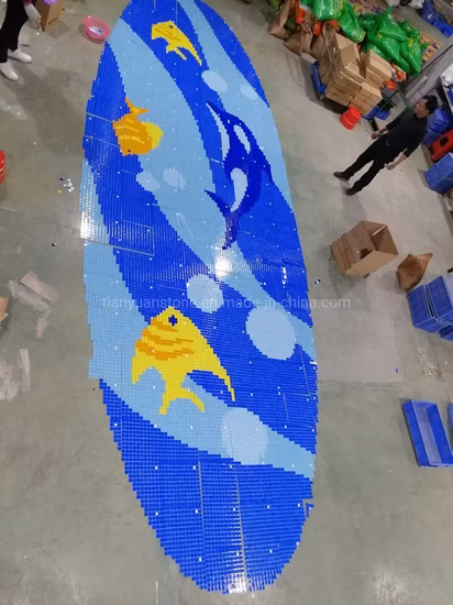 Mural Square Color 20*20mm Swimming Pool Hot Melt Glass Mosaic Tile