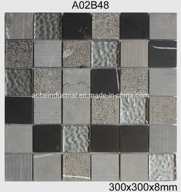 後壁用の正方形の大理石モザイク浴室カバー